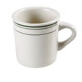 Yanco GB-38 Green Band Mug 8 Oz. 3-1/8" Dia. X 3"H