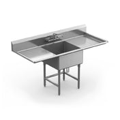 Winholt WS1T16202D24-14DP-14GA Sink One Compartment With Right & Left Hand 24" Drainboards