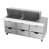 Beverage Air SPED72HC-24M-6 Mega Top Refrigerated Counter Three-section 72"W