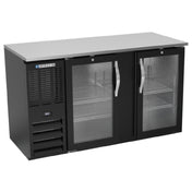 Beverage Air BBN58HC-G-B - Refrigerated Back Bar Storage Cabinet, Two-section, 58"W X 26-3/8"D X 34"H