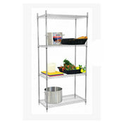 Omcan 45166 (45166) Shelving Unit 60"W X 18"D X 72"H (4) Wire Shelves & Posts