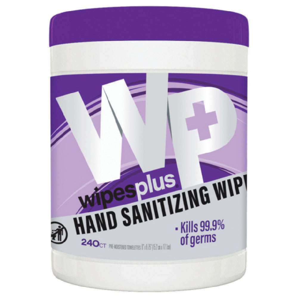 Carlisle 33884 WipesPlus® Hand Sanitizing Wipes Canister White (240 Wipes Per Box 12 Boxes Per Case)