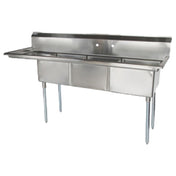 Turbo Air TSB-3-L2 Sink 3-compartment With 24" Left-hand Drainboard