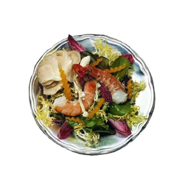 Bon Chef 1050BLK Scalloped Plate 8" Aluminum With Ceramic-look Coating