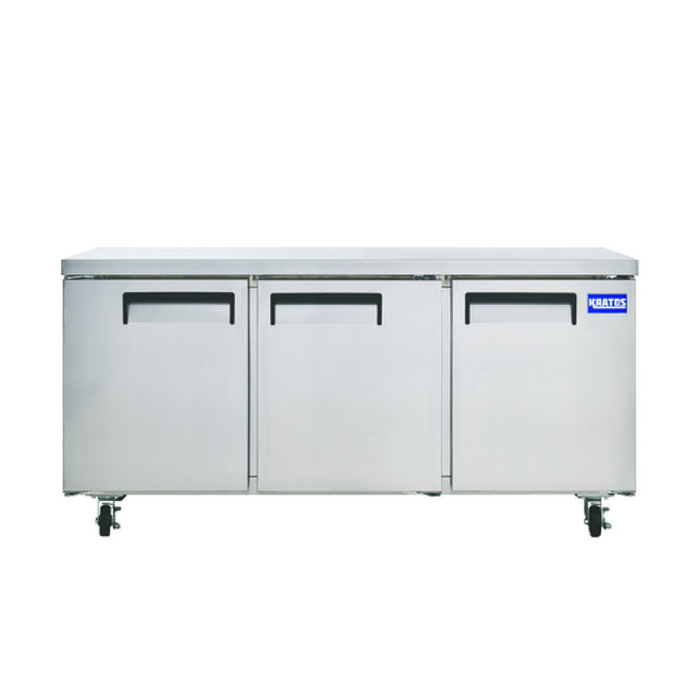 Hubert 208145 - Kratos Undercounter Refrigerator, 72"W, 17 Cu.ft. Interior Capacity