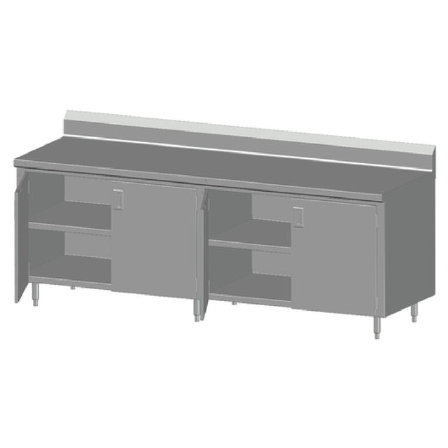 SPG 8CBT-24BHD - Universal Stainless Work Table, Cabinet Case With Hinged Doors, 96"W X 24"D