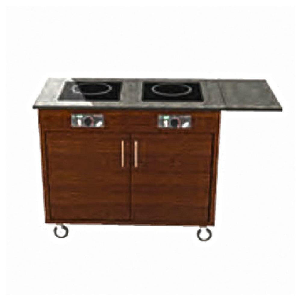 Lakeside 79851 Induction Cart 52-1/2"W X 20"D X 34"H Including Drop Leaf