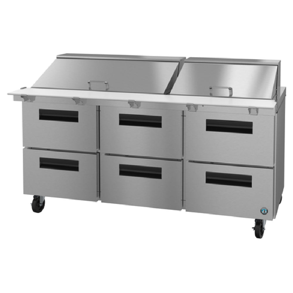 Hoshizaki SR72B-30MD6 - Steelheart Series Mega Top Refrigerator, Three-section, 72"W