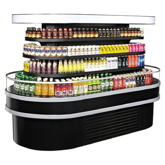 Turbo Air TIOM-36RSRB-N Island Display Self-Serve Refrigerated Merchandiser 25.6 Cu. Ft. Capacity