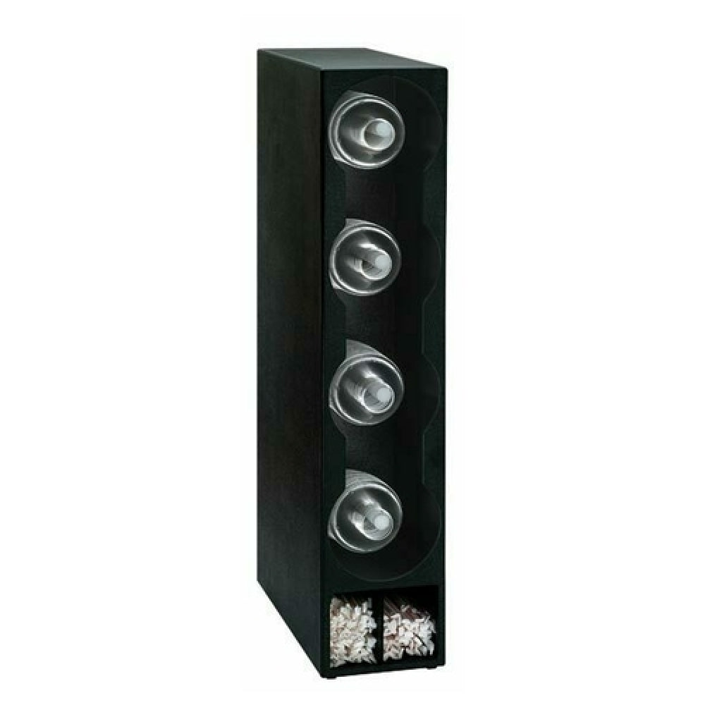 Dispense-Rite TLO-DL-4BT - Dome Lid & Straw Organizer, 4 Lid Section, Divided Straw Compartment