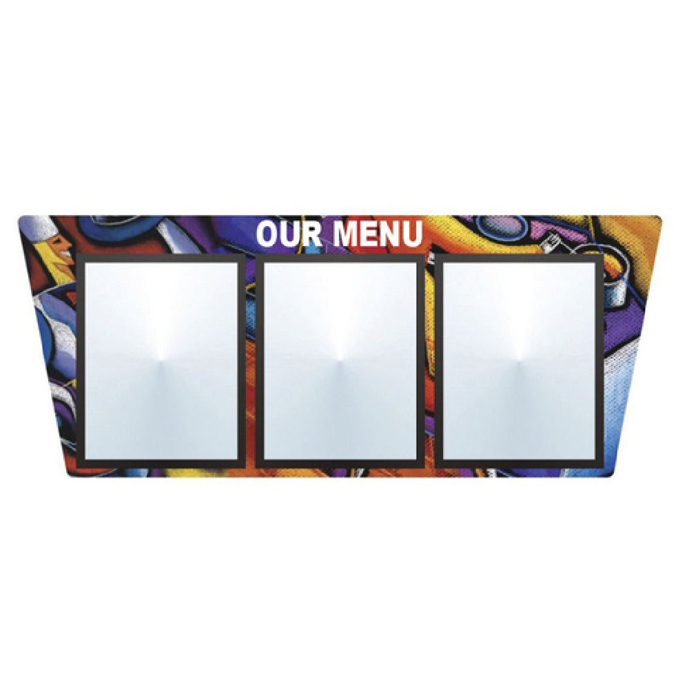 Hubert 40441 - Menu Board, 3-pocket, Wall-mount