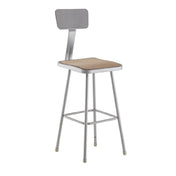 National Public Seating 6330B NPS® Heavy Duty Steel Stool With Backrest 30" Contoured Square Seat