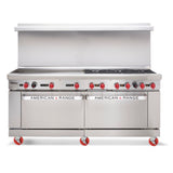 American Range AR-12-126L-SBR_LP Restaurant Range Gas 72"