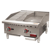 Omcan 48295 (CE-CN-12C12G) Griddle/Char-Broiler Combination Countertop Natural Gas