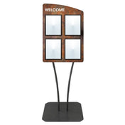 Hubert 20699 - Menu Board, 4-pocket, Floor Stand