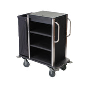 Forbes Industries 2280 Plastic InRoom Housekeeping Cart Three Shelves In A 24" W X 18" D X 36.25" H Cabinet With Stainless Steel Accent Corners And Vertical Handles On One End And Full Size Low-profile Handle On The Other