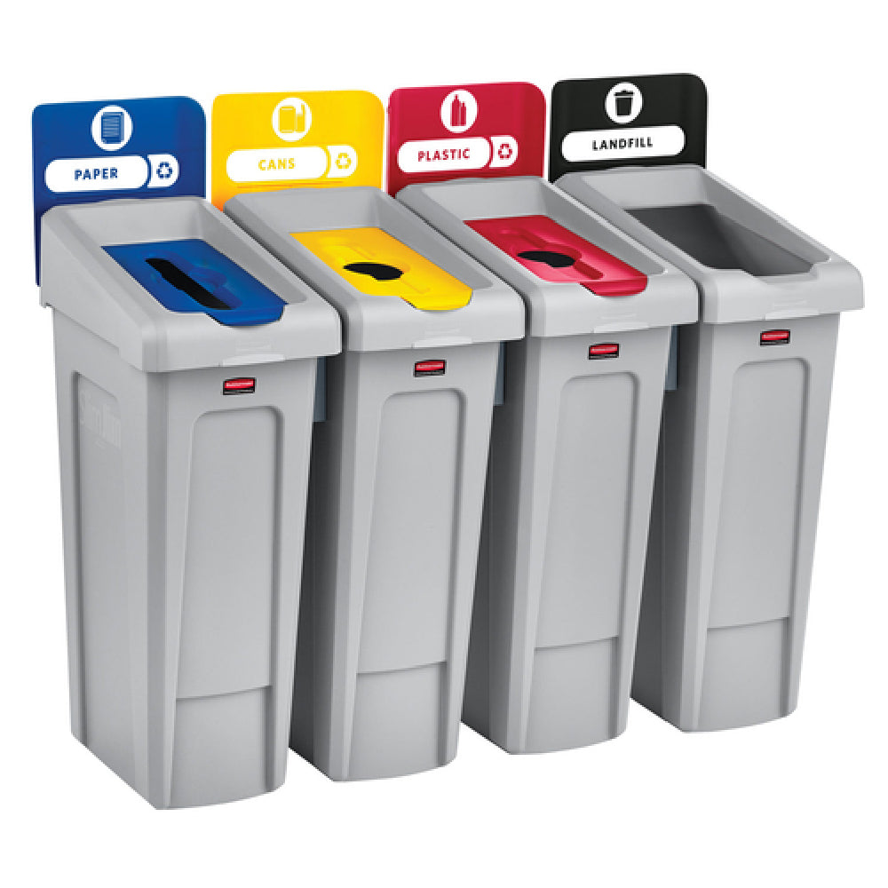 Rubbermaid 2007919 Slim Jim® Recycling Station 92 Gallon 4 Stream