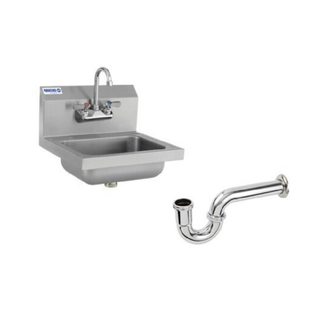Hubert 105987 - Kratos Hand Sink With Gooseneck Faucet & P-Trap, 17"W X 15.25"D X 13.5"H