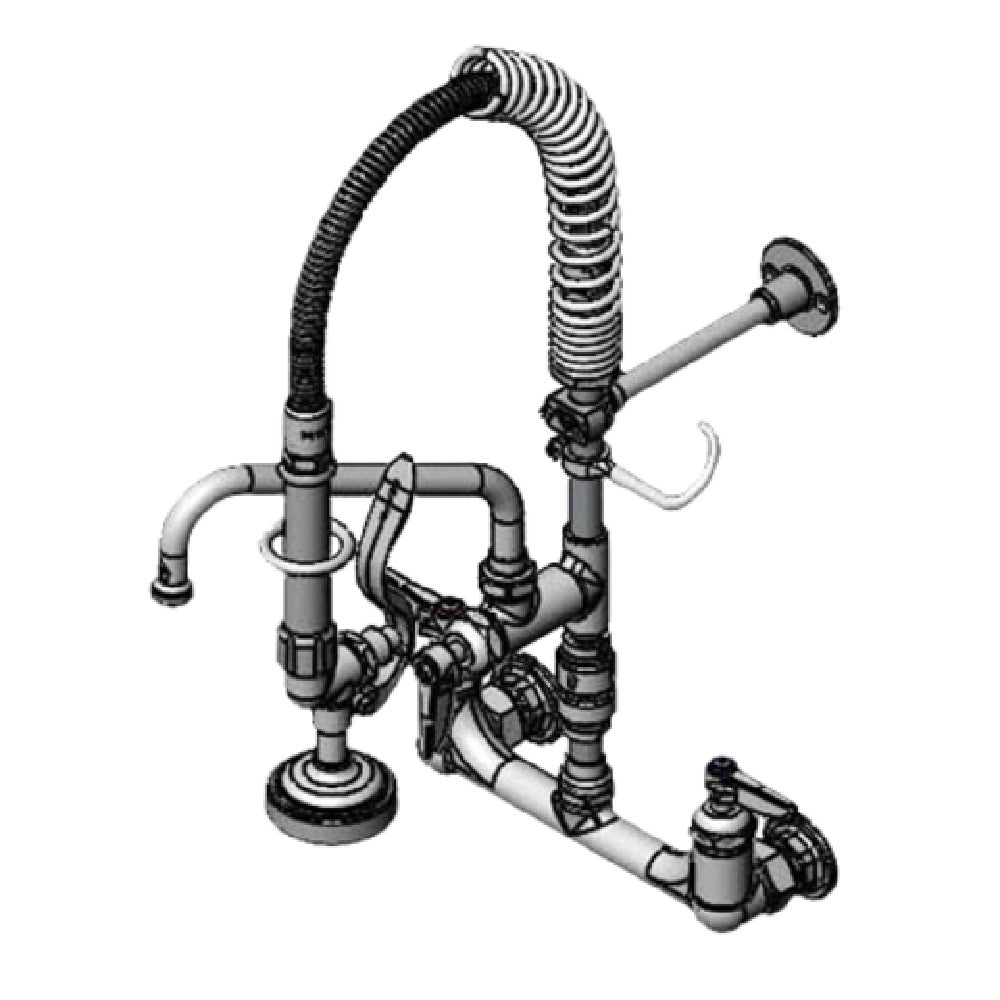 T&S Brass MPZ-8WLV-08-CR EasyInstall Mini Pre-Rinse Units 8" Wall Mount Adjustable Centers