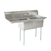 Omcan 25250 (25250) Pot Sink (2) 18" Front To Back X 18" Wide X 11" Deep Bowls