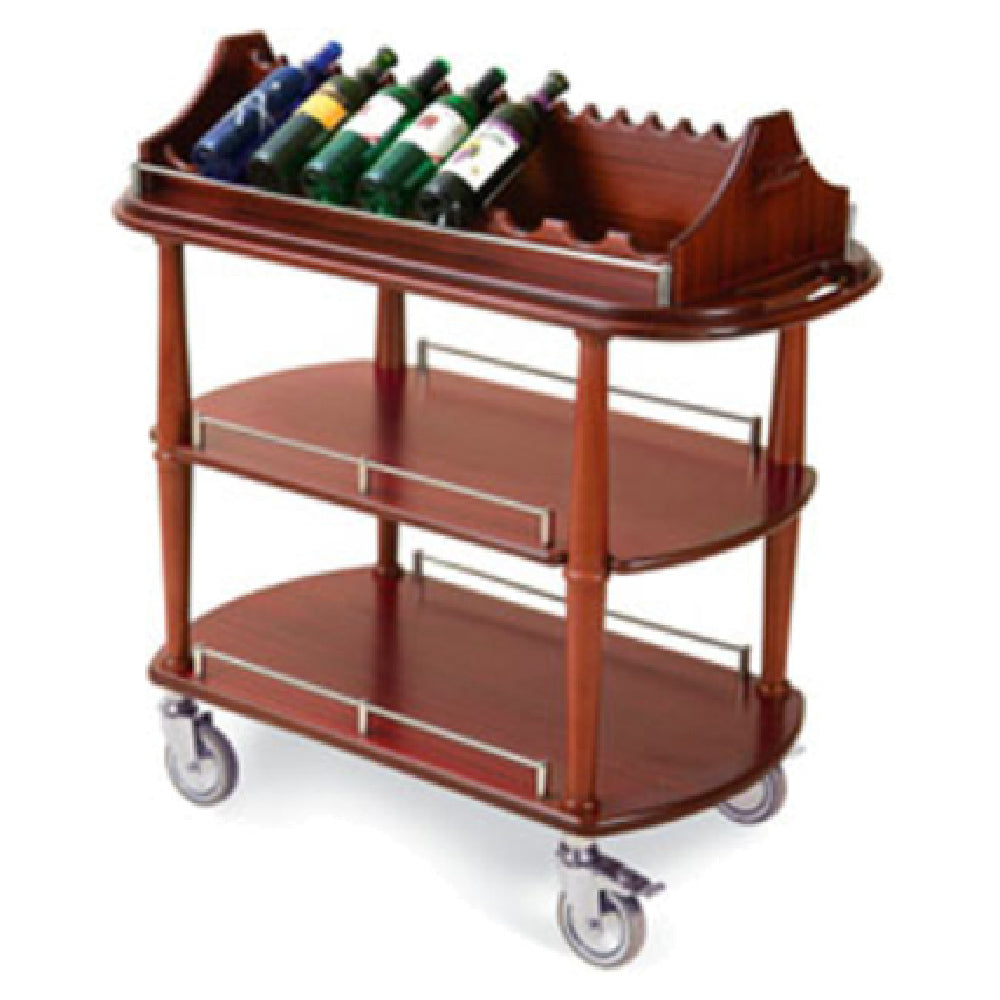 Lakeside 70516 Wine Cart-Spice 21-5/8"D X 43-3/8"W X 41-3/8"H Removable Wine Caddy Top