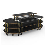 Steelite MGCMLD20MBXW Modular Hot And Cold Market W Large Ice Bin Marble Blk Brushed Brass On Casters