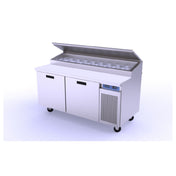 Randell 8268N-290-PCB Refrigerated Raised Rail Prep Table Two-section 68" W