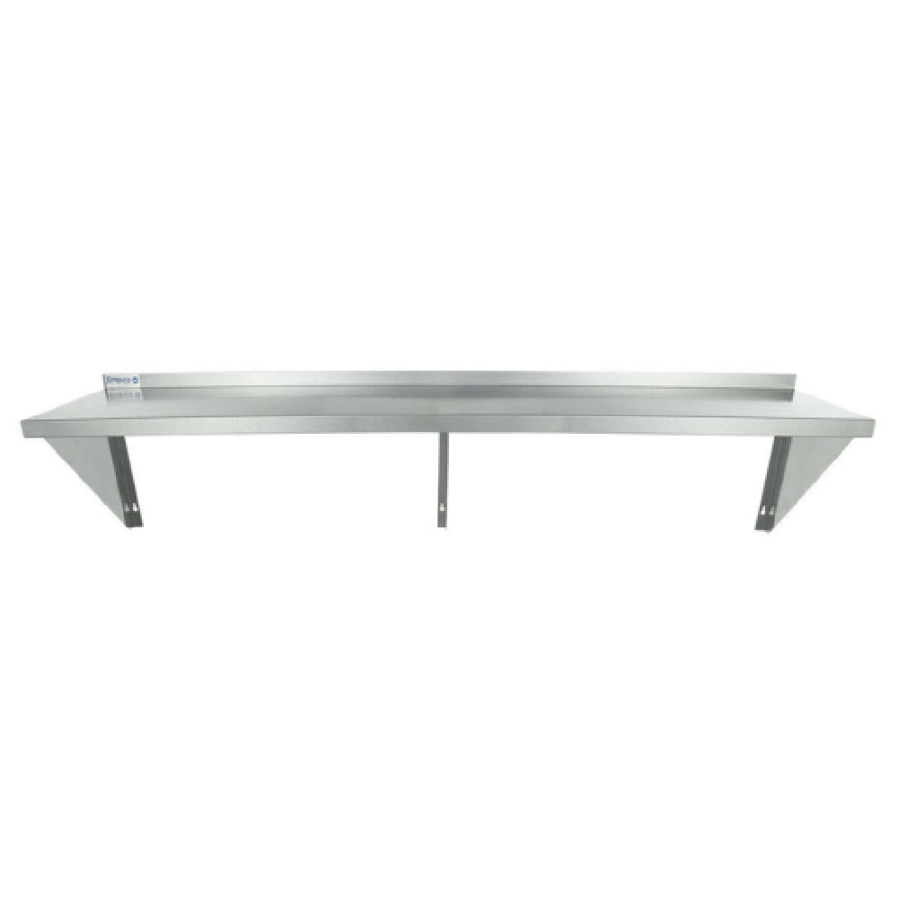 Empura 1872WS16G - Wall Mount Storage Shelf, 72"W X 18"D X 15.75"H, Heavy-duty 16 Gauge 430 Stainless Steel Shelf And Brackets
