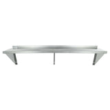 Empura 1872WS16G - Wall Mount Storage Shelf, 72"W X 18"D X 15.75"H, Heavy-duty 16 Gauge 430 Stainless Steel Shelf And Brackets