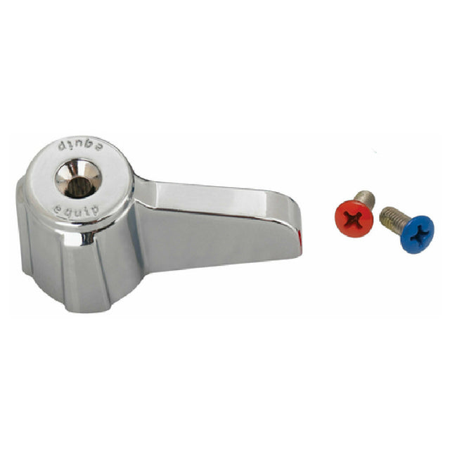 T&S Brass 5-HDL-L Lever Handle Kit Includes (1) Chrome-plated Metal Handle (1) Stainless Steel Screw With Red Color-coded Head & Self-locking Patch & (1) Stainless Steel Screw With Blue Color-coded Head & Self-locking Patch