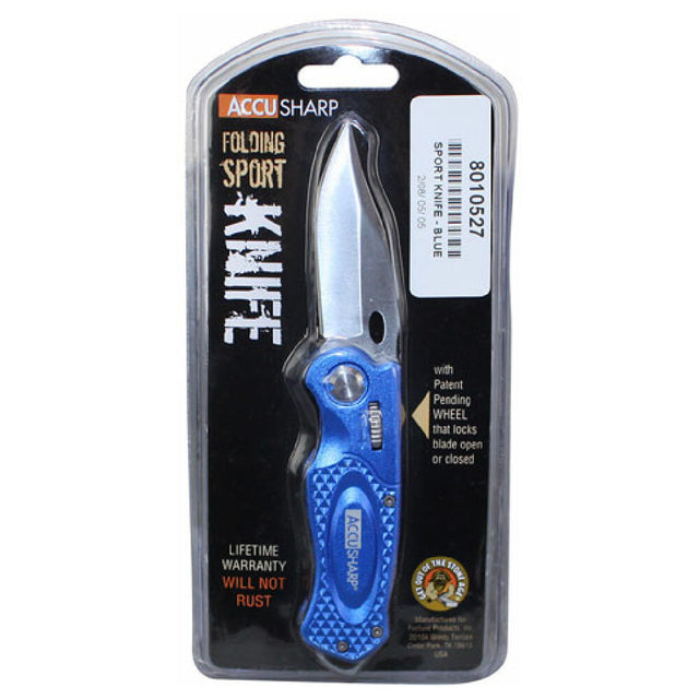 AllPoints 8010527 Sport Knife Blue Accusharp
