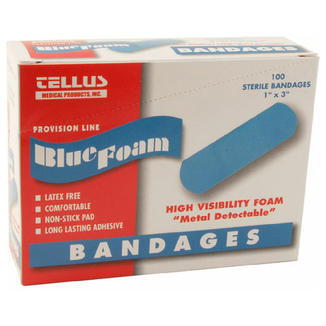 AllPoints 8011114 Bandages Blue Adhesive 1"x3" (bx/100)