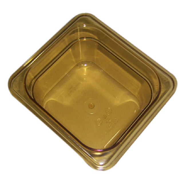 Rubbermaid FG205P00AMBR Amber Pan 1/6 Size 4" Deep