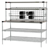 Metro CRHSP-3060 Prep Workstation With Overhead Heated Shelves (1) 60"W X 30"D Reinforced Stainless Steel Shelf