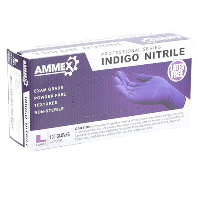 AllPoints 8014538 Gloves Ntrl Exam Bx/100 Indigo Pwdrfree Lg