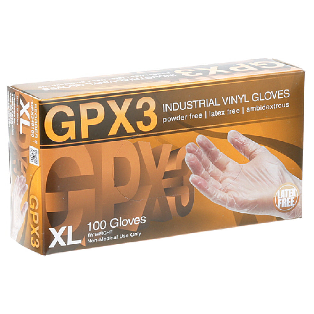 AllPoints 8014546 Gloves Gpx3 Vnl Bx/100 Pwdrfree Clr Size Xl