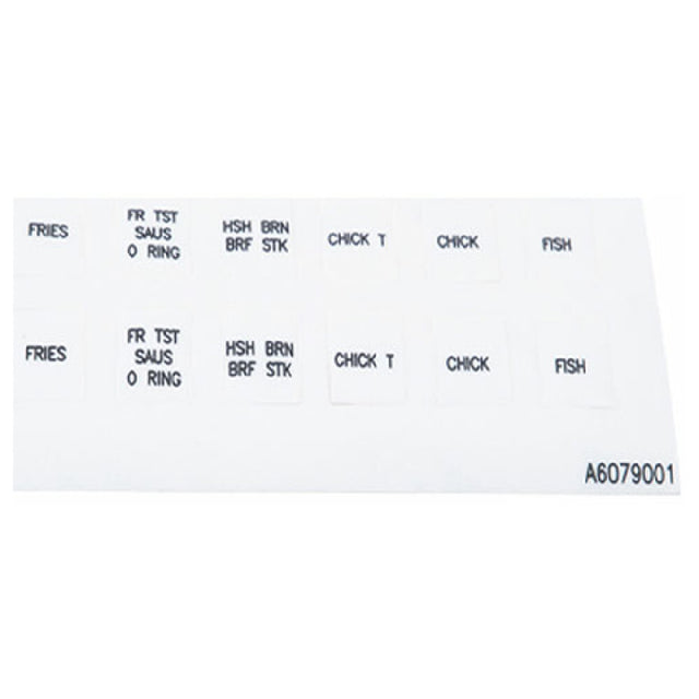 Pitco A6079001 Lbl Decal Overly Cmptr B.k.