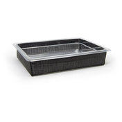 FOH BHO136BKV21 1/2 Size Metroweave Housing/Pan Set Shallow Random Weave Black