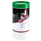 A white plastic, BPA free container with a green, color-coded pour spout and lid, labeled “TableCraft PourMaster Complete Unit.” Ideal for pouring or mixing cocktails, sauces, batters, juice, and salad dressings.