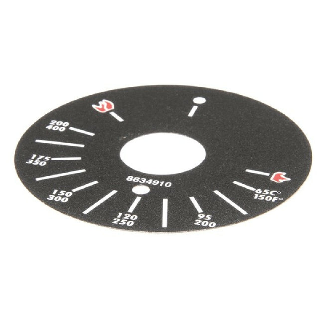 Bakers Pride AS-8834910 Decal Dial Plate Thermost Atic Griddle