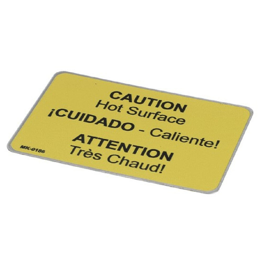 Belshaw MK-0186 Caution Hot Surface Label