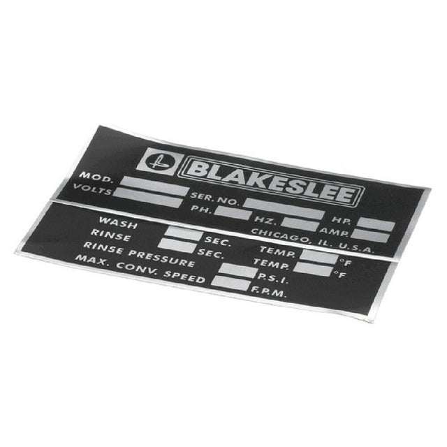 Blakeslee 99705 Data Label