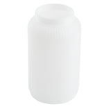 A plain, white, cylindrical TableCraft PourMaster jar with no label or lid. The 64oz plastic jar features a wide opening and vertical ridges near the top for grip. It is photographed against a white background.