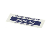 Glastender 01000489 Decal .75x1.877 Rinse Aid G