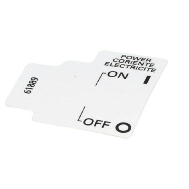 Grindmaster 61889 Label Power On/off Pic