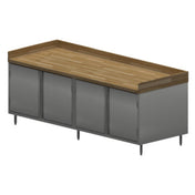 BK Resources CMBT-3096H Chef Table Cabinet Base With Hinged Doors 96"W X 30"D X 39"H Overall Size