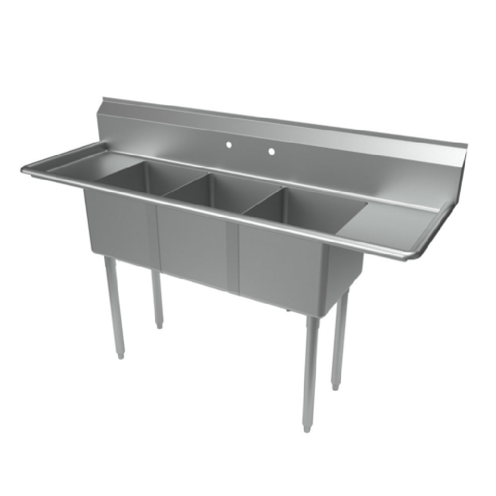BK Resources ES-3-1416-12-12T Economy Sink Three Compartment 66" X 21-13/16" Overall Size