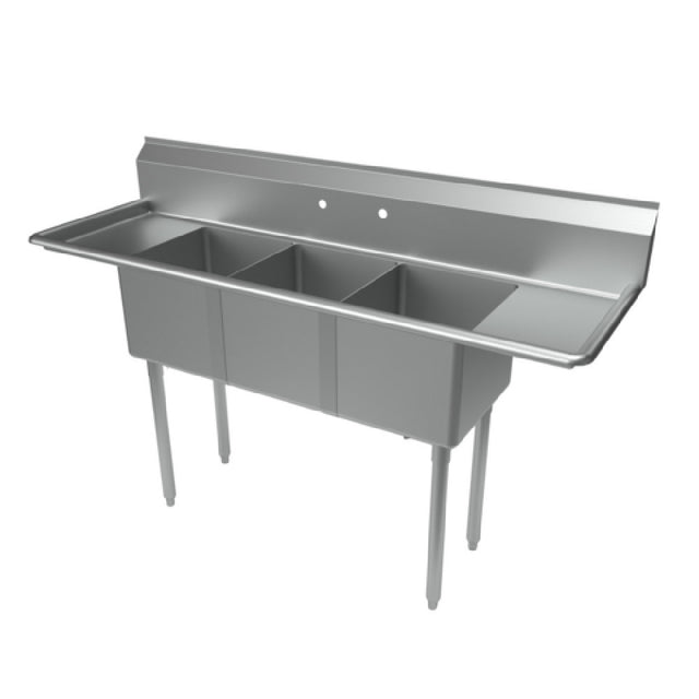 BK Resources ES-3-1416-12-12T Economy Sink Three Compartment 66" X 21-13/16" Overall Size