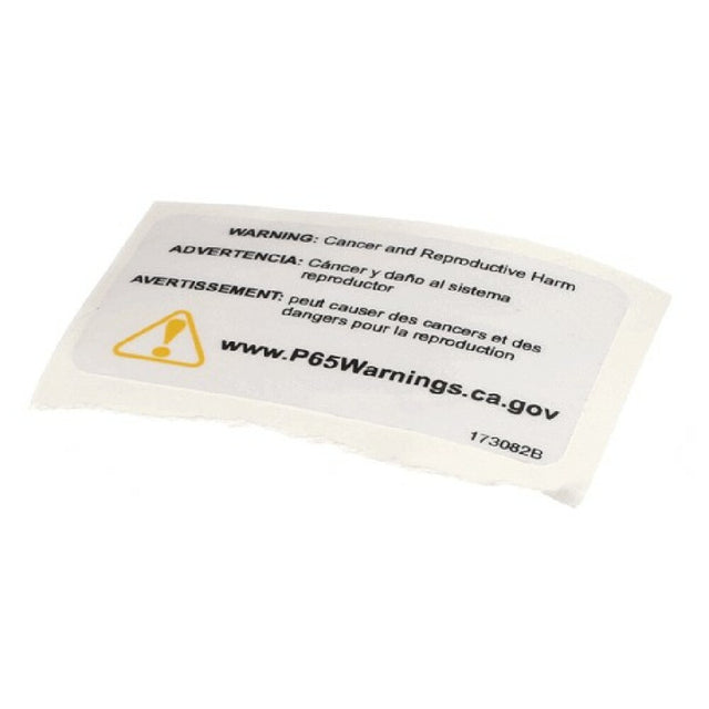 Henny Penny 173082 Label Warning P65