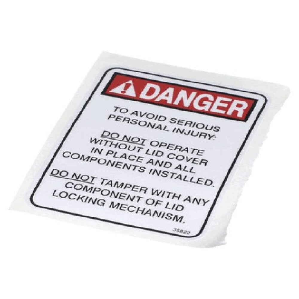 Henny Penny 35822 Label Lid Danger